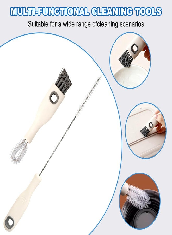 LUSTRIB 2pcs Cup Lid Cleaning Brush Set, Multifunctional Gap Cleaner & Straw Brush with Long Narrow and Short Wide Brushes, Portable Bottle Cleaning Kit for Baby Bottle, Sippy Cup, Teapot Spout, Tumbler Tubes - Image 3